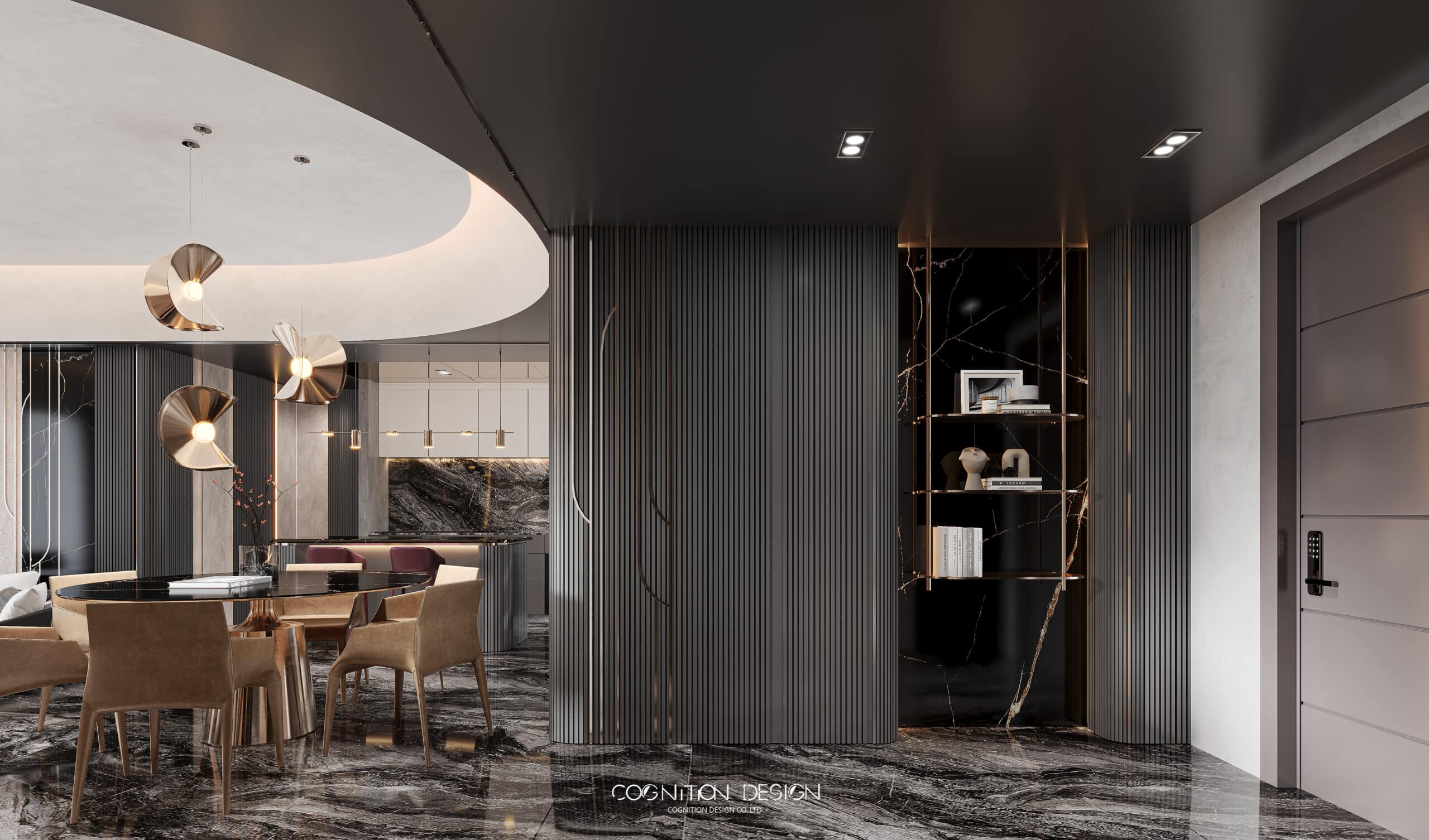 桃園室內設計中玄關大門的設計加裝智能電子式門鎖