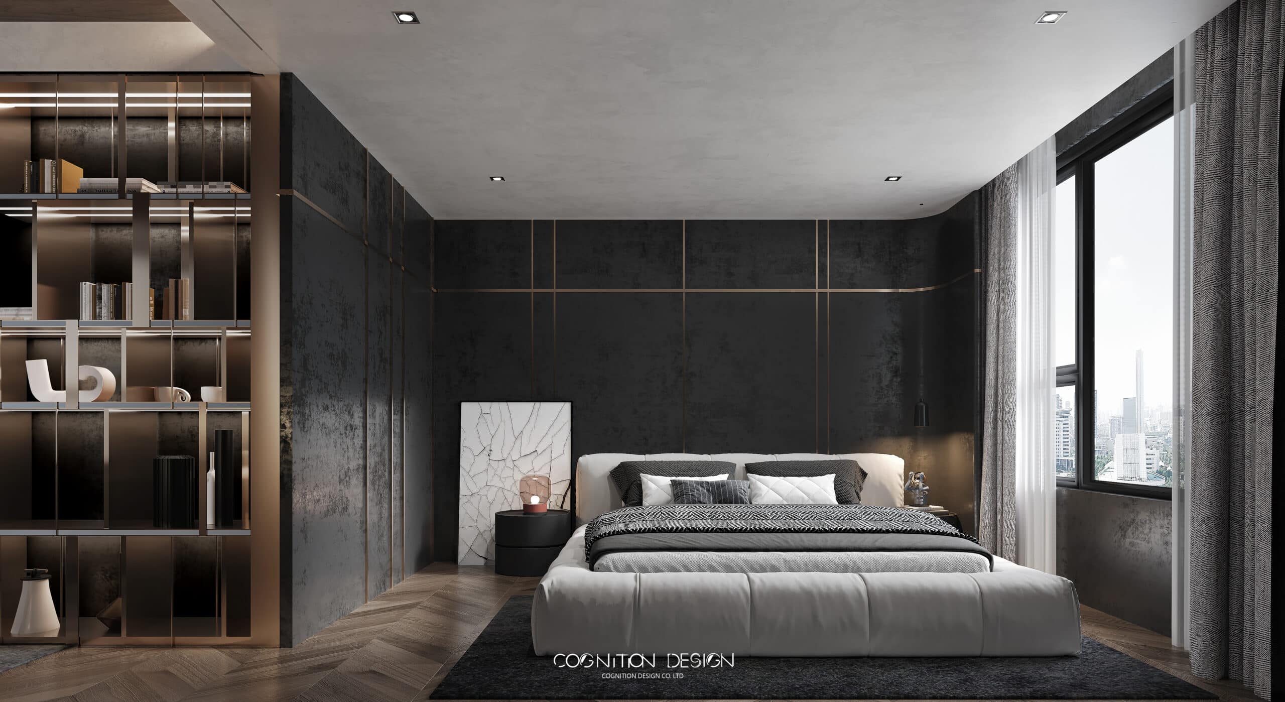 低調奢華風格的大主臥室設計,就是要這樣才能享受絕對的舒適