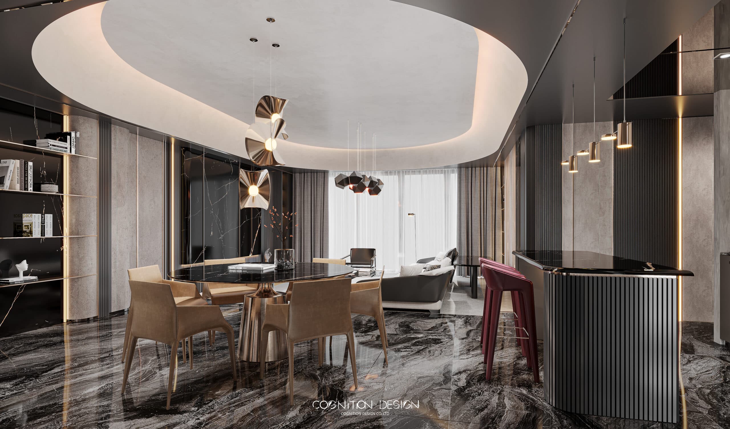 台北室內設計裝潢中搭配現代人最喜歡的直線燈帶,增添空間質感