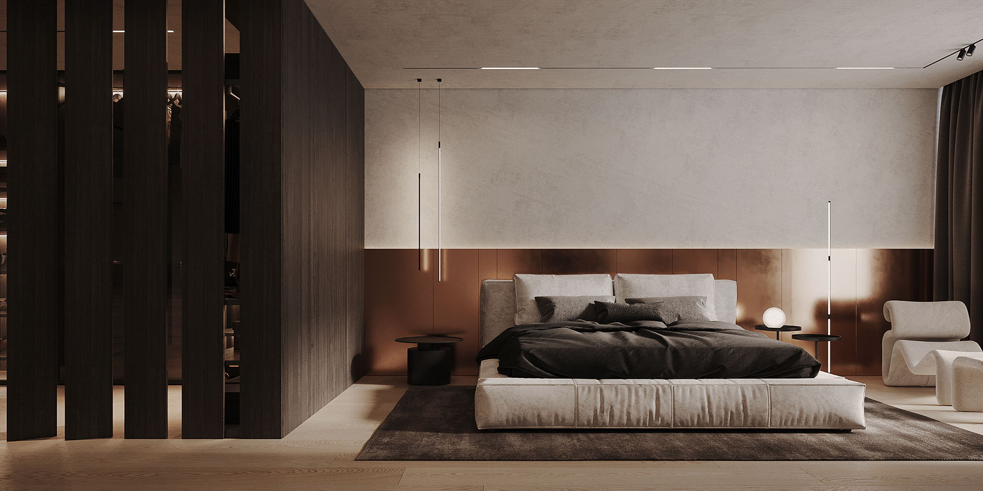 低調奢華大坪數主臥室設計裝潢分享圖