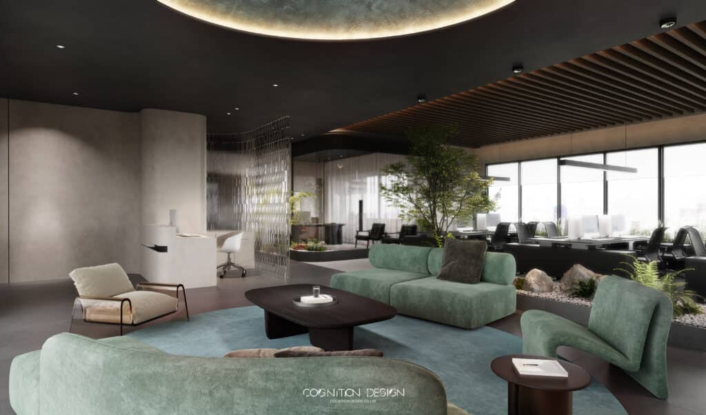 設計師運用水、石頭、花藝等元素還原中式古典園林，運用中國人獨有的東方雅緻格調與質樸本真的自然之美打造出意境空間