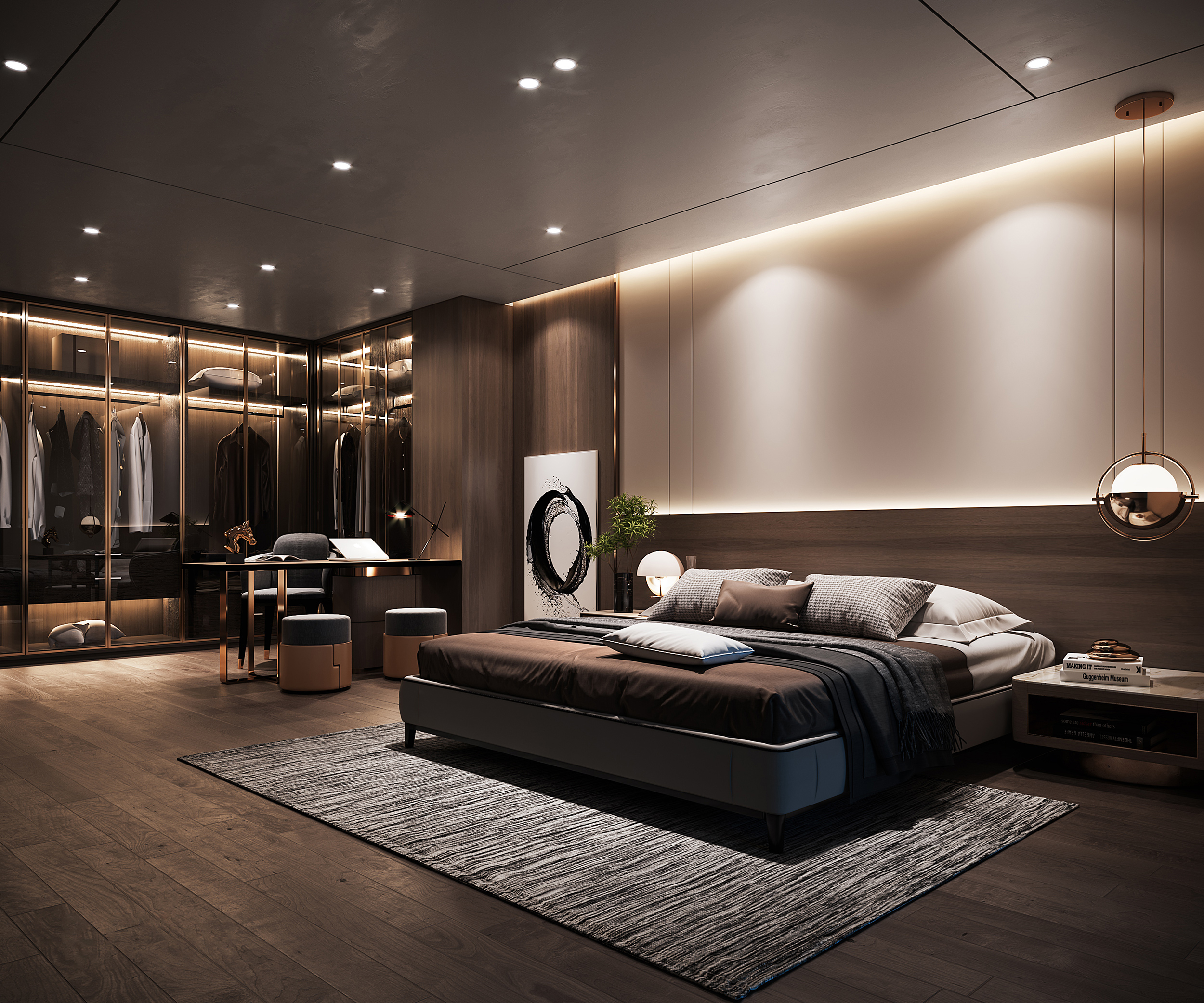 豪宅主臥室是注重舒適與奢華和功能性齊全的私人空間