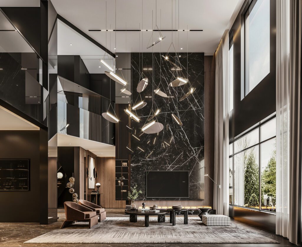 現代輕奢是一種設計風格，也是一種生活態度，以極簡主義為核心，通過一些金屬元素來凸顯軟裝的質感。