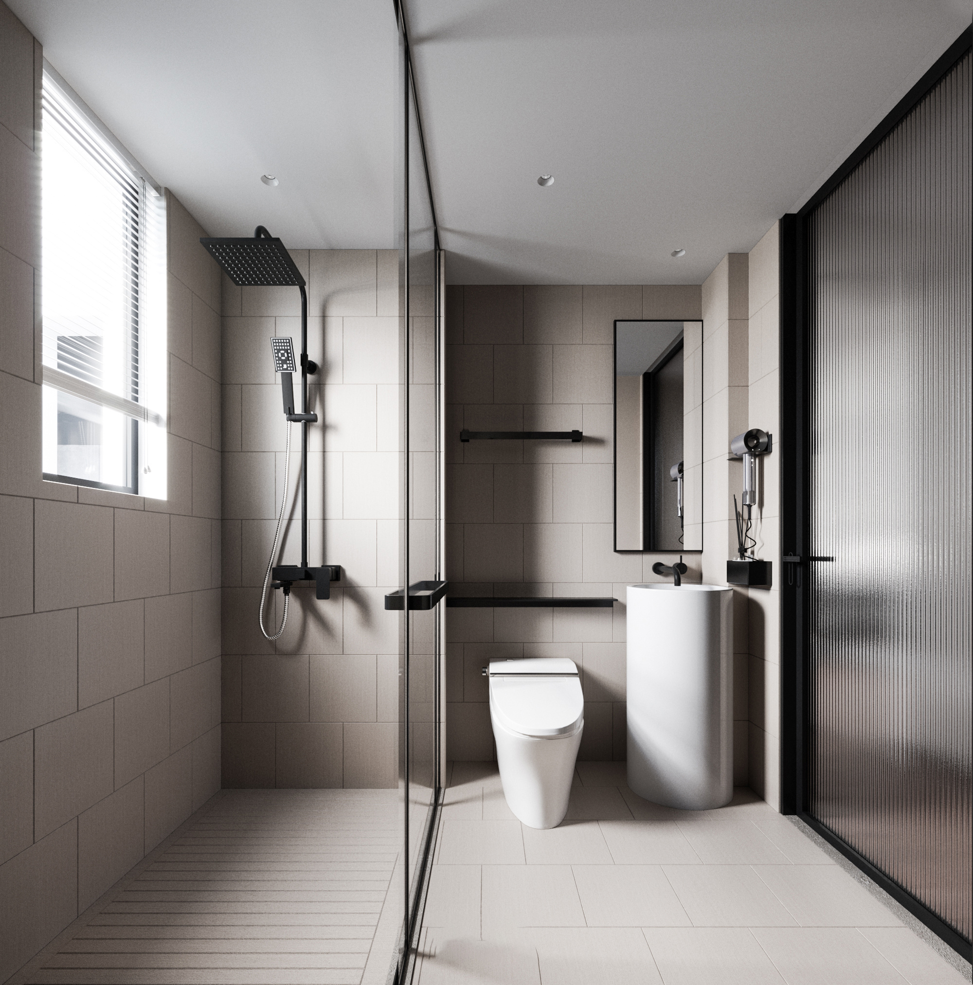 衛浴空間採用乾濕分離的設計，保留部分空間乾燥舒適的空間