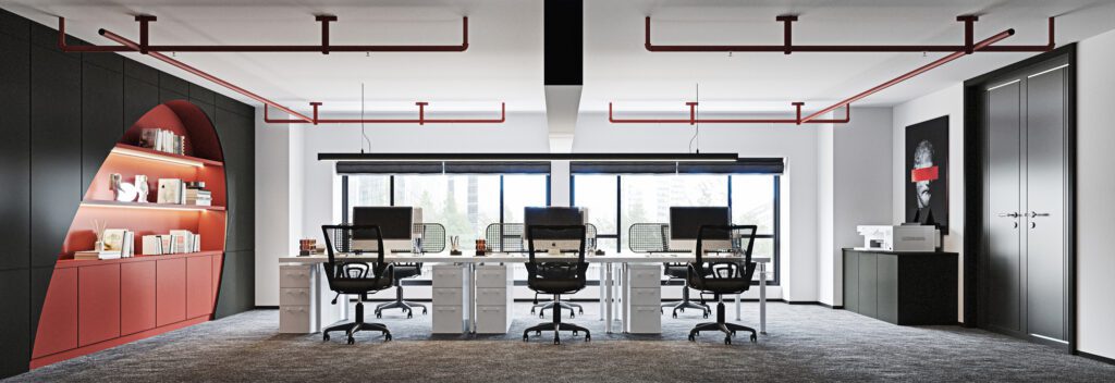 辦公室設計風格分享圖，工廠加辦公室結合的複合式空間