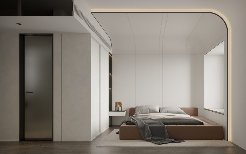 簡約裝潢風格分享圖，北歐風流線型簡約臥室