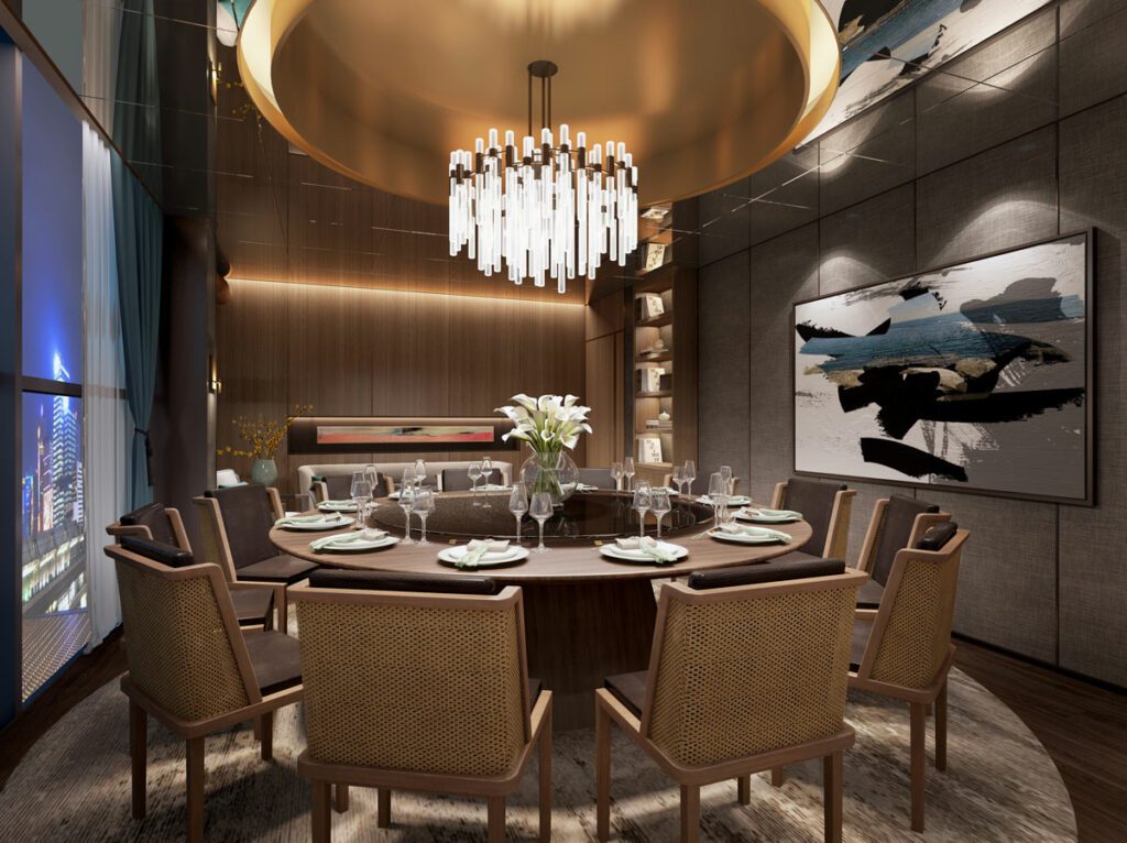 商業餐廳設計風格分享_軟裝示意圖