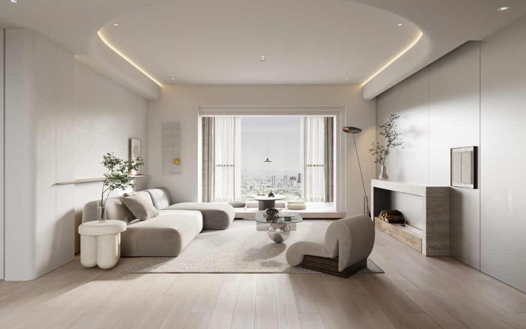 客廳天花板風格設計_ 高低層次天花板案例圖