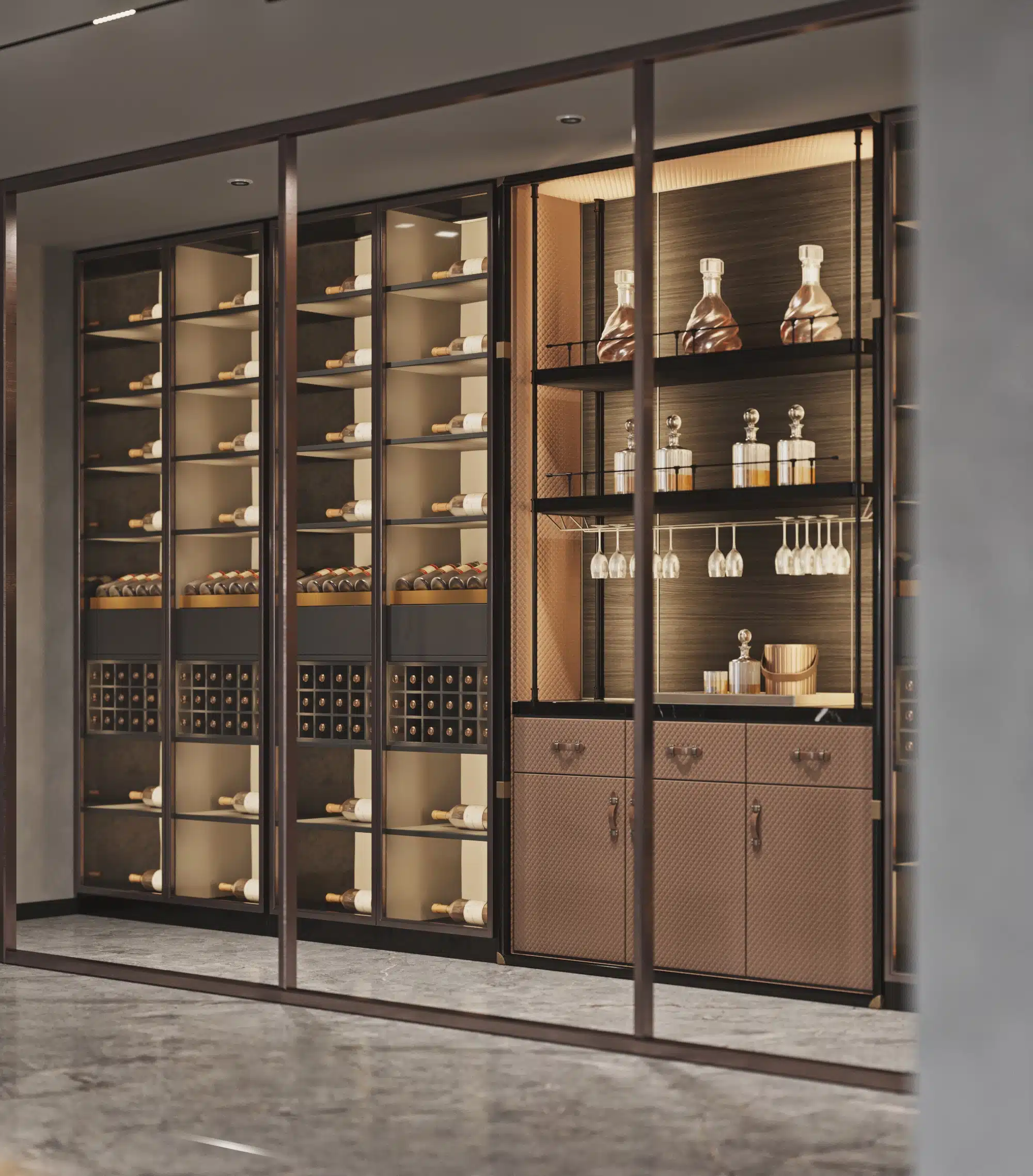 獨立式專業恆溫酒櫃擺放圖