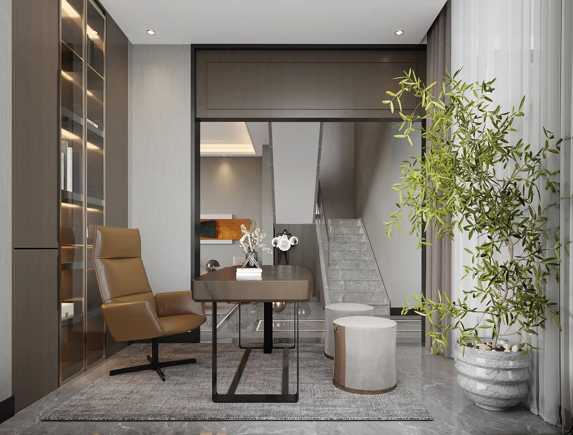 半開放式書房設計