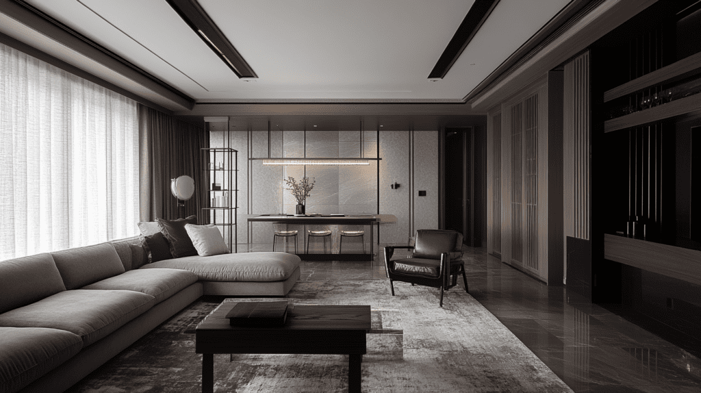 亞昕建設低樓層客廳空間設計示範圖