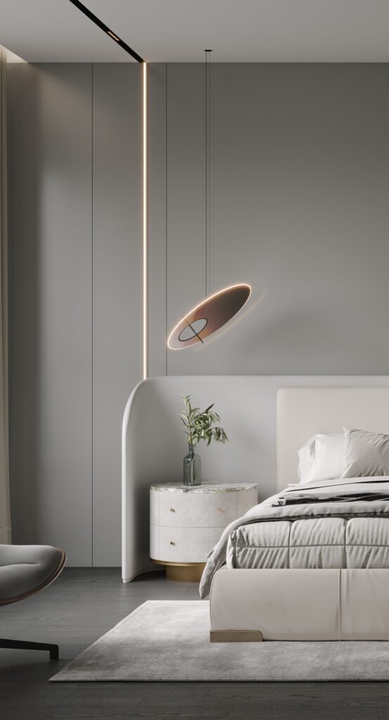 現代風灰白色調臥室設計