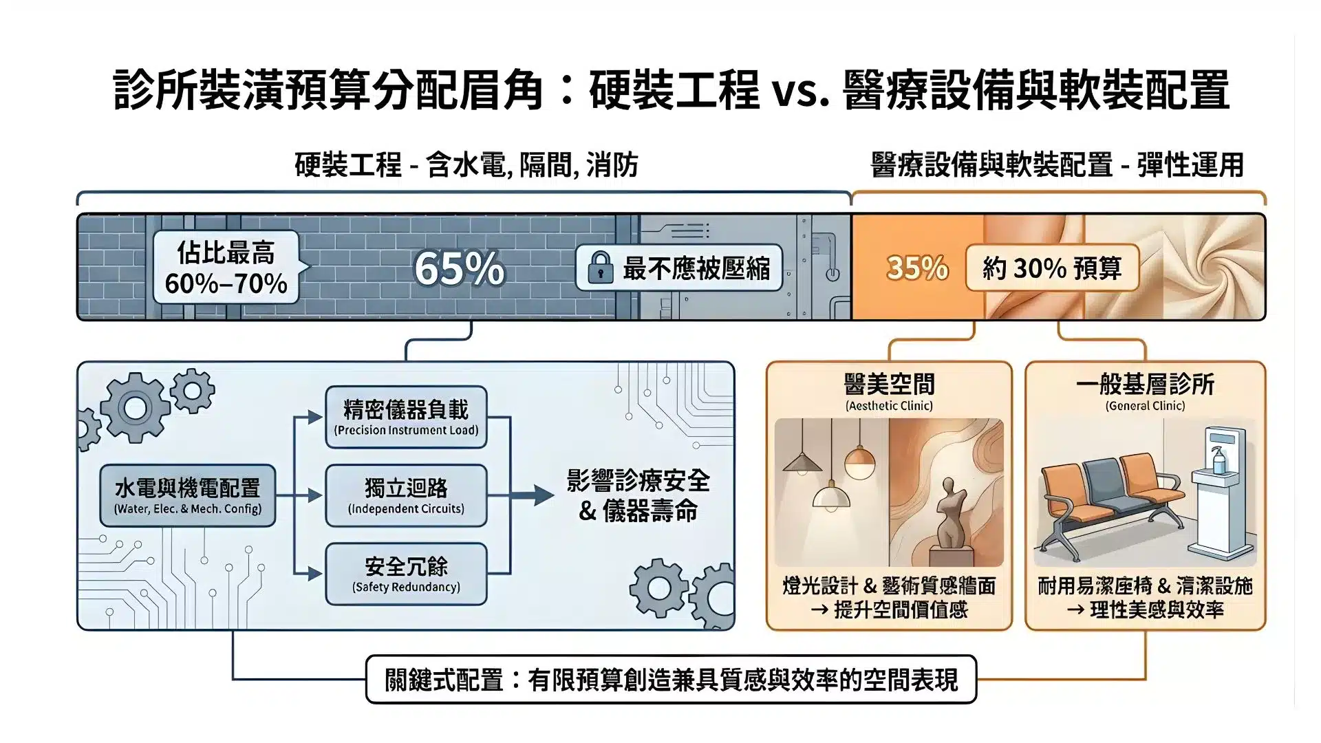 診所裝潢預算分配圖