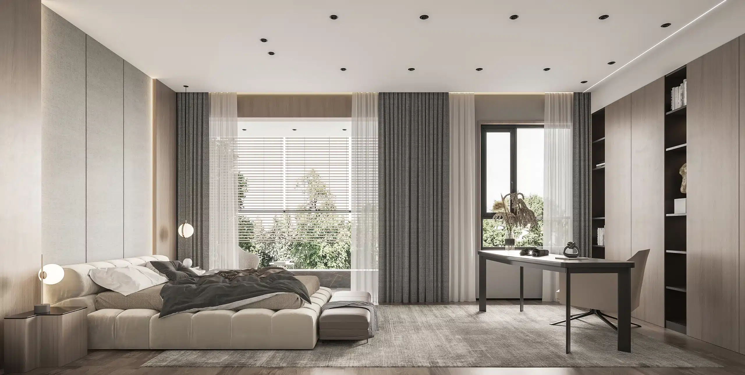 北歐風臥室側面圖