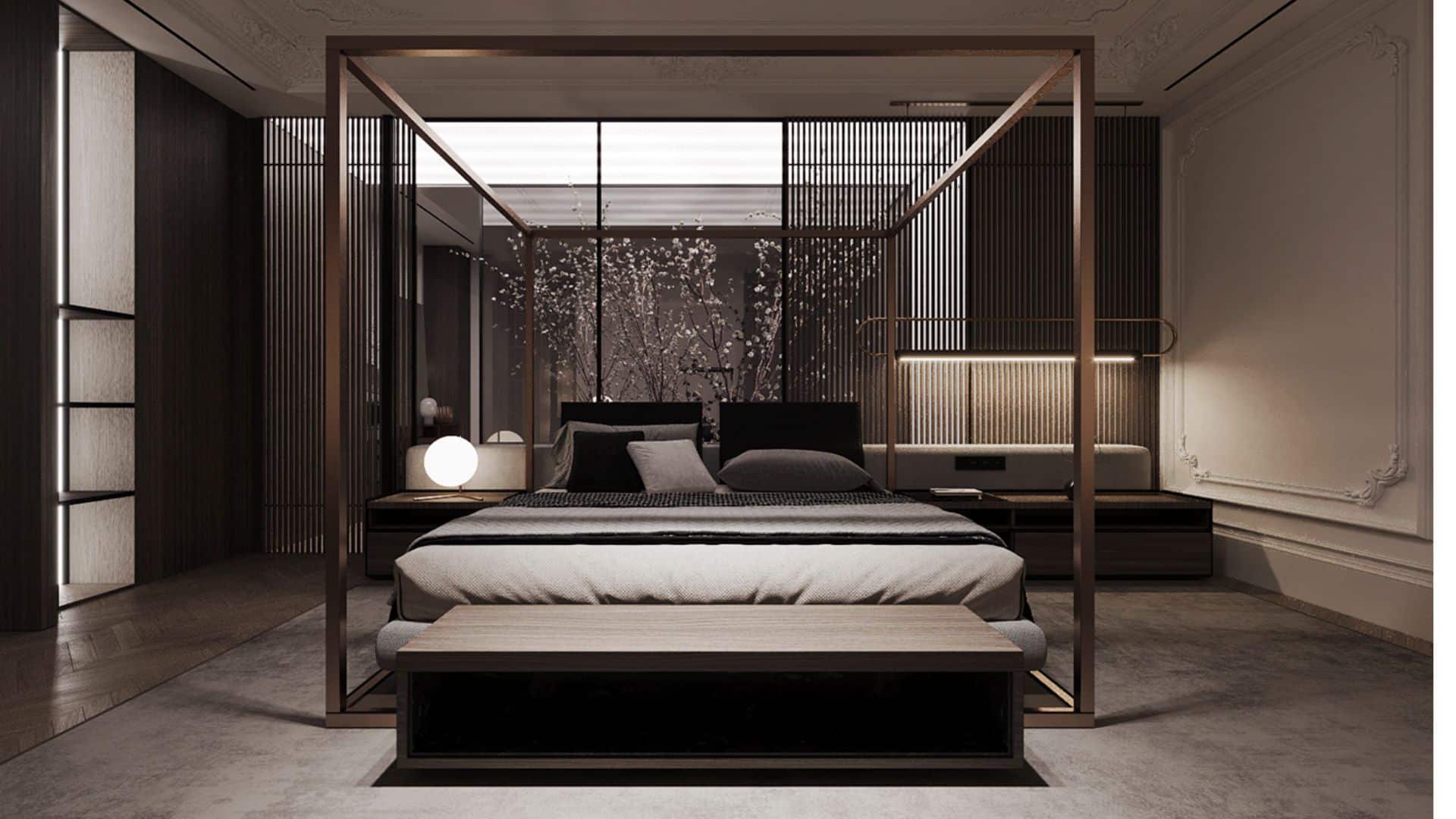 天井新中式臥房