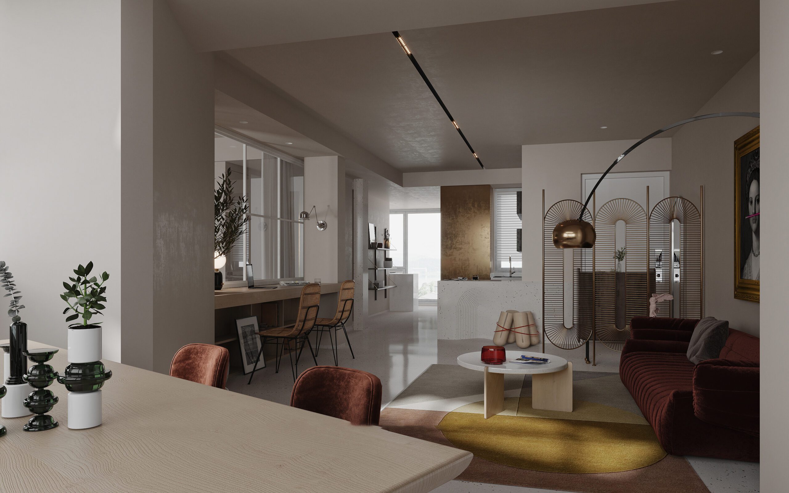 現代美式復古客廳裝潢分享圖