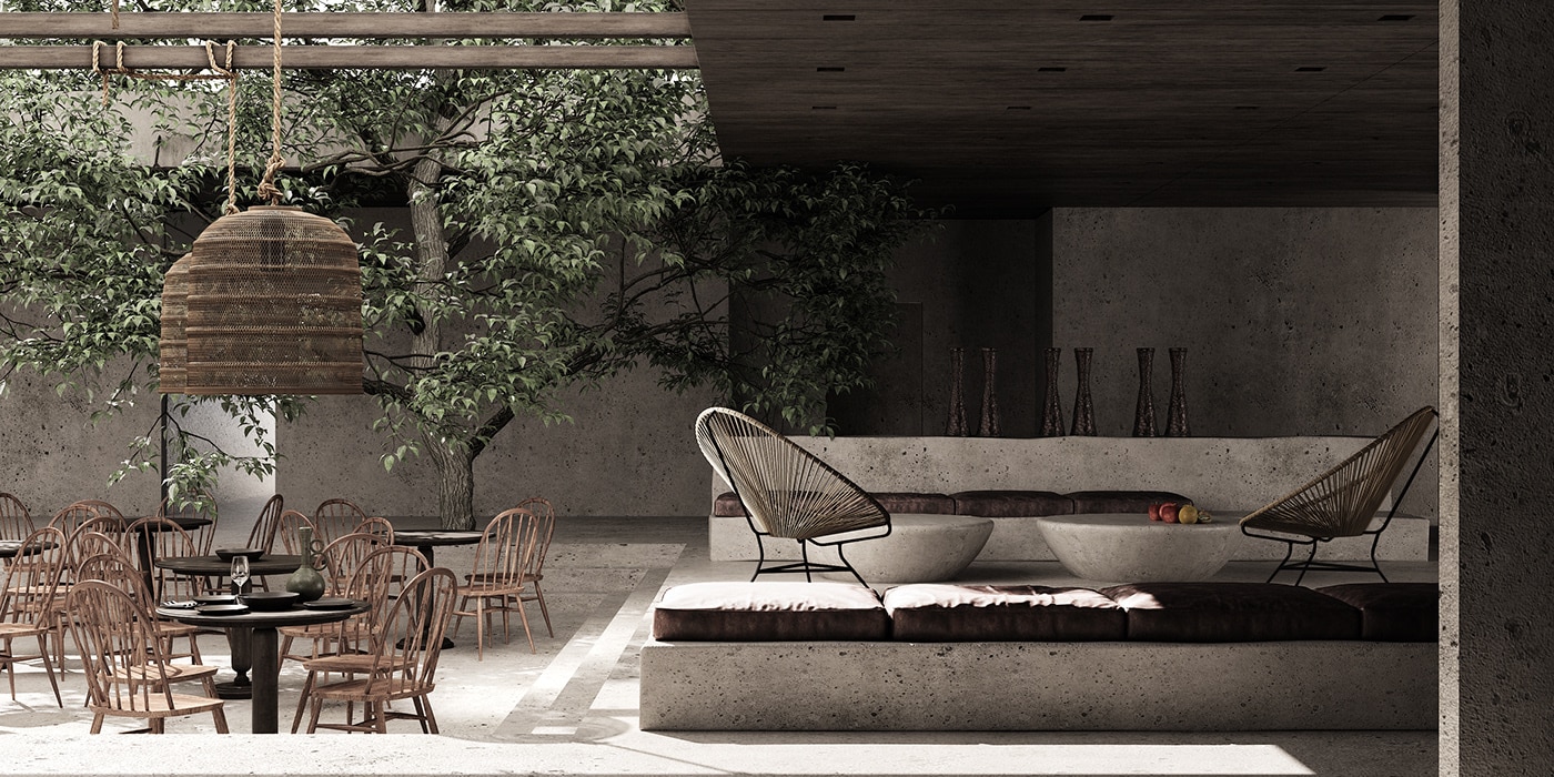 仛寂風開放式庭院