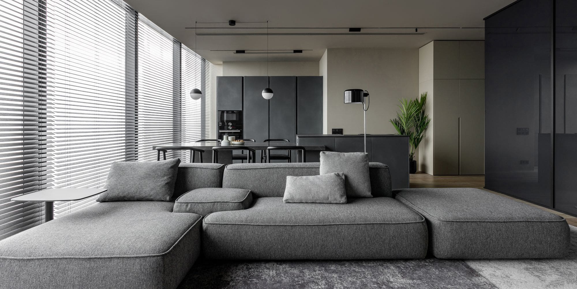 現代簡約風灰米色調客廳