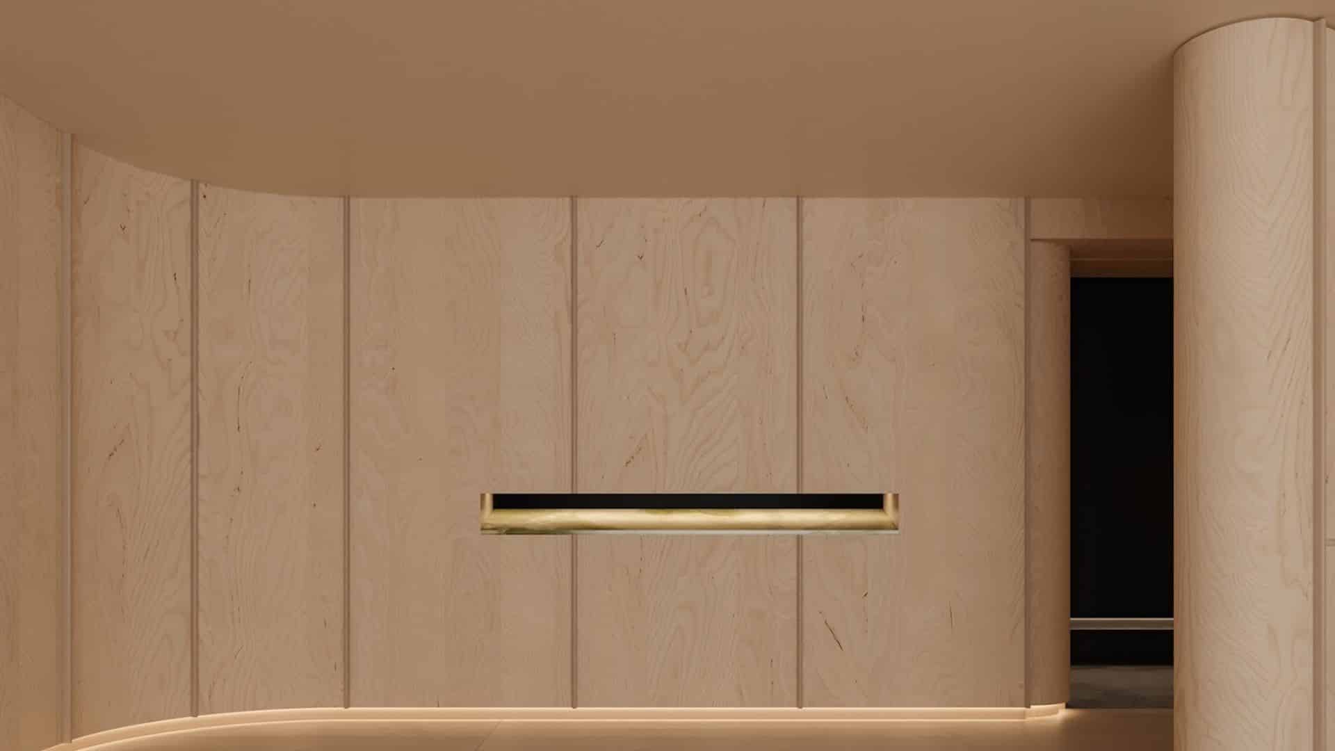 木質調U型隱藏櫃設計