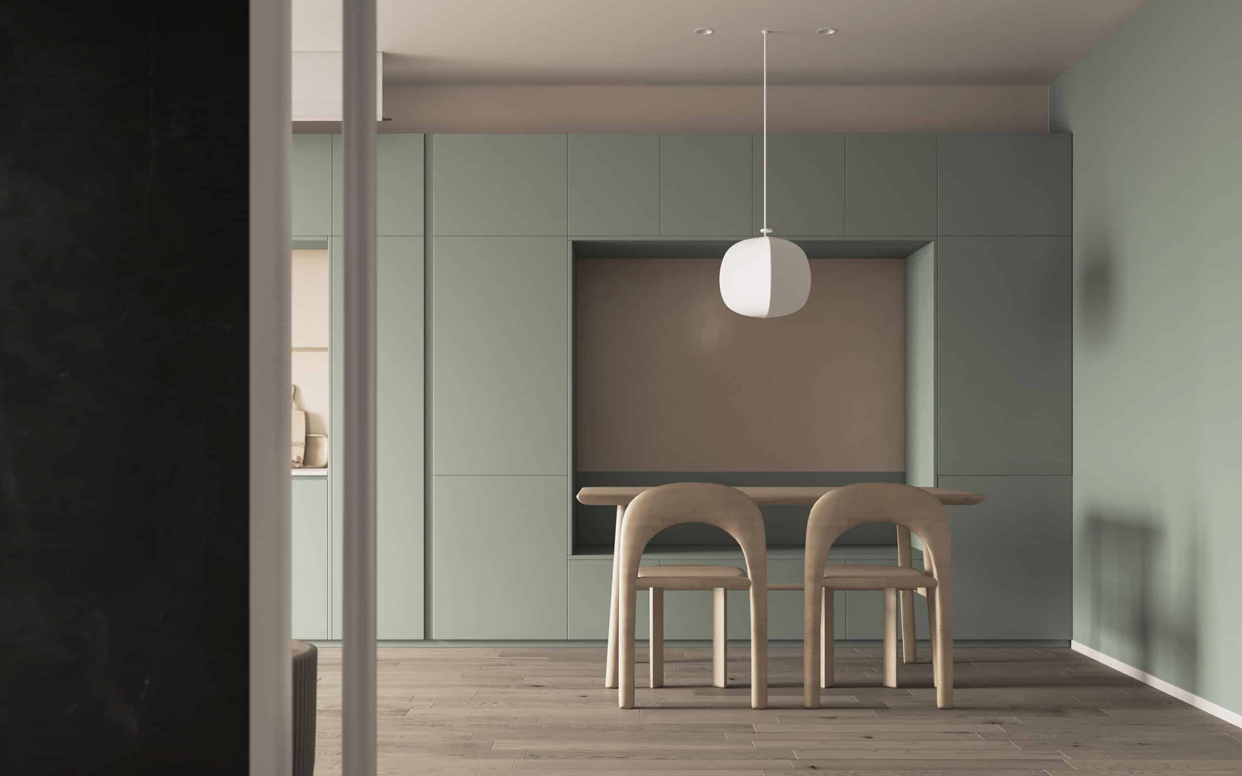 北歐風淺綠木質調空間