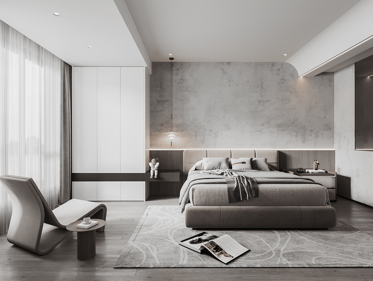 採光充足明亮的工業風臥室