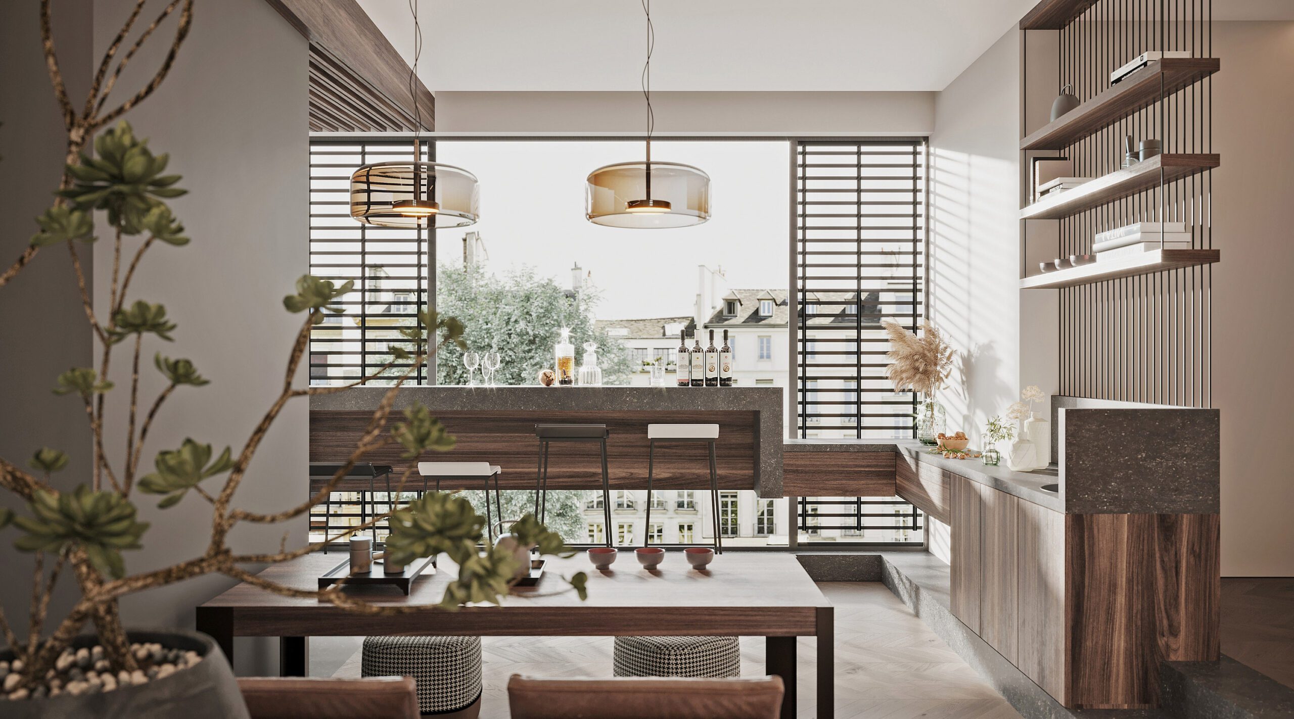 室內設計風格分享圖,北歐風木質調採光客餐廳