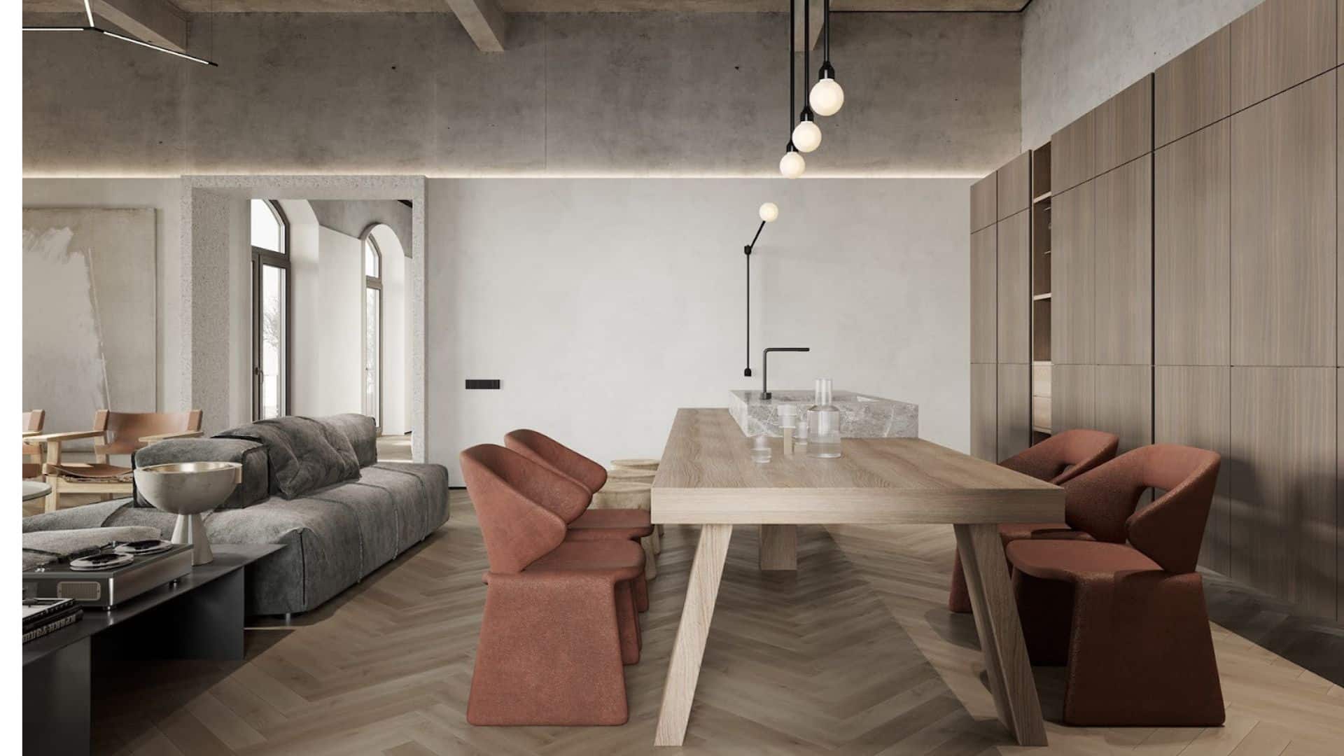 暖調木質北歐風客餐廳設計