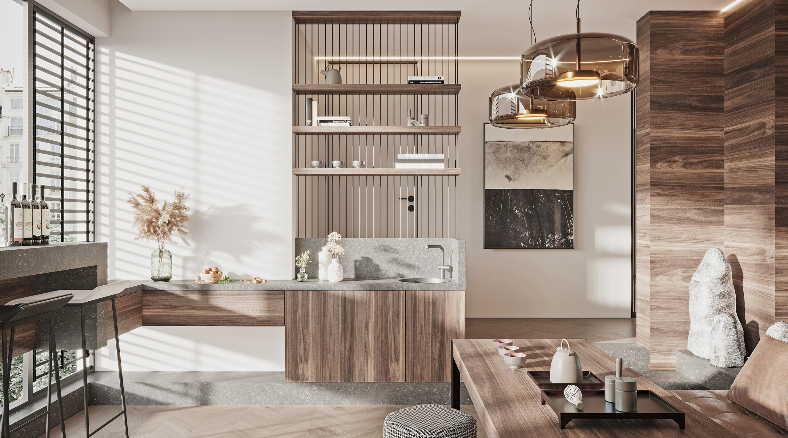 室內設計風格分享圖,北歐風木質調客廳