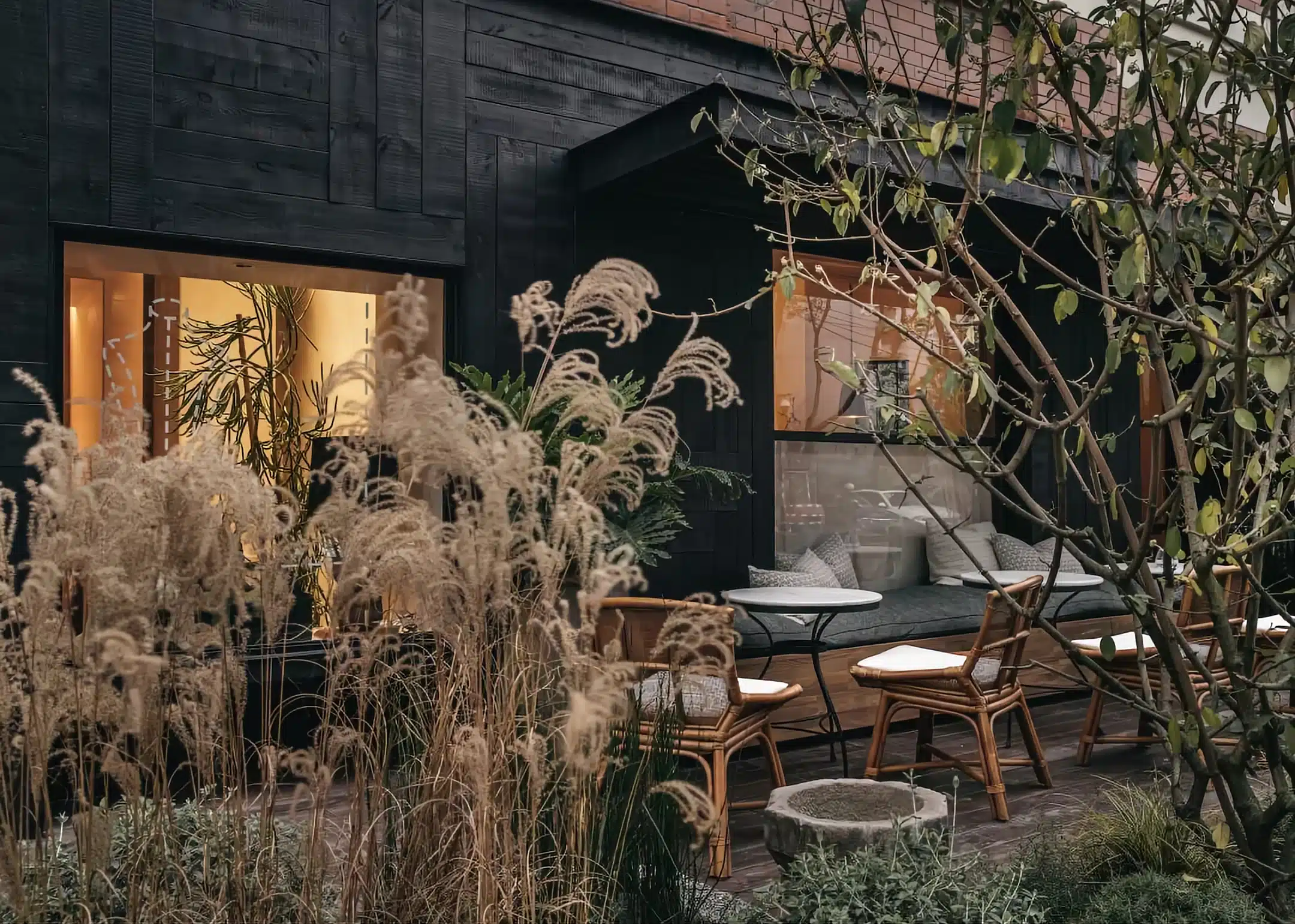 昭和復古風咖啡廳裝潢，結合深色木皮、海棠花玻璃窗與經典皮革卡座，展現懷舊底蘊。