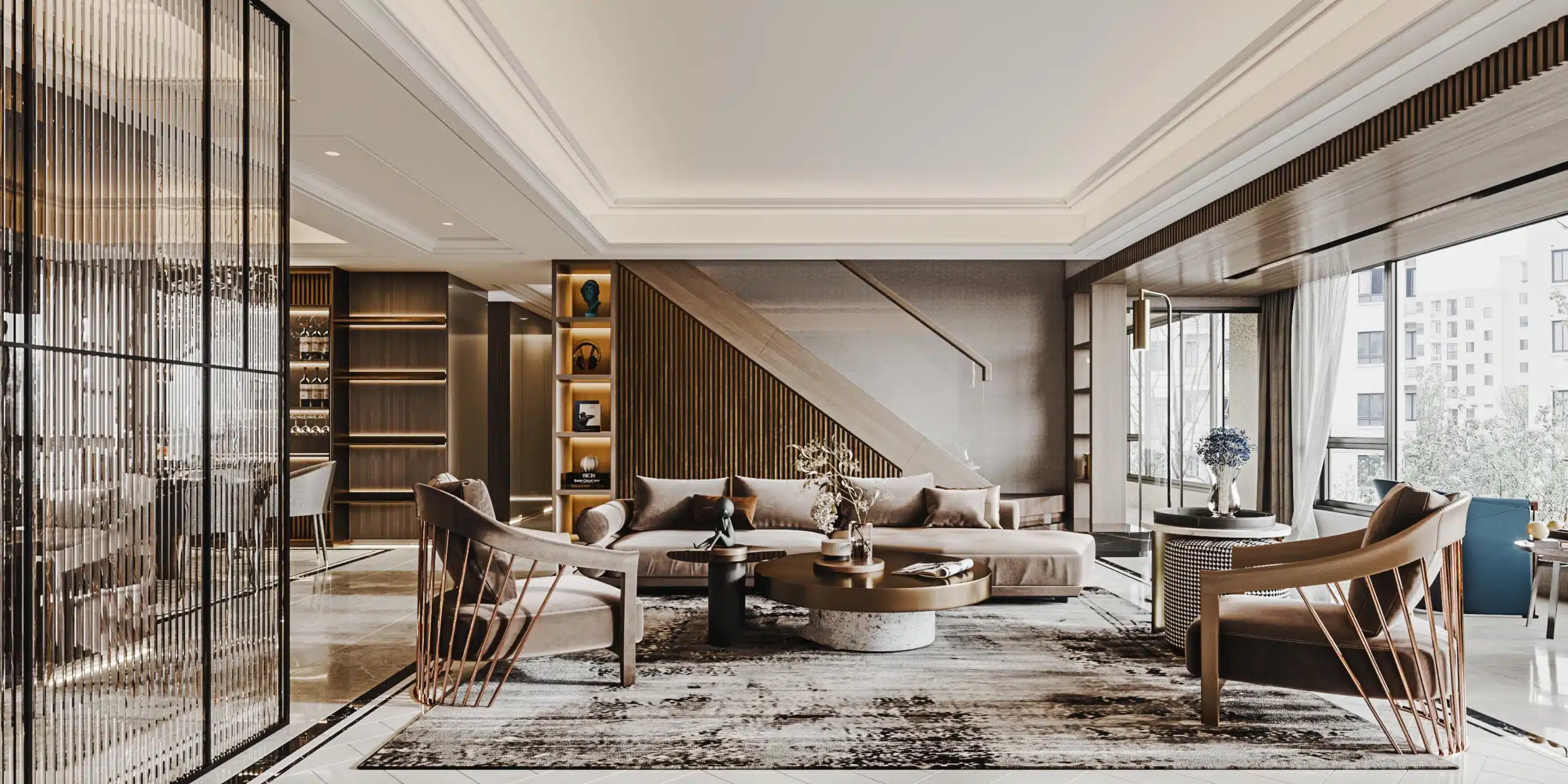 樓梯結合展示櫃設計