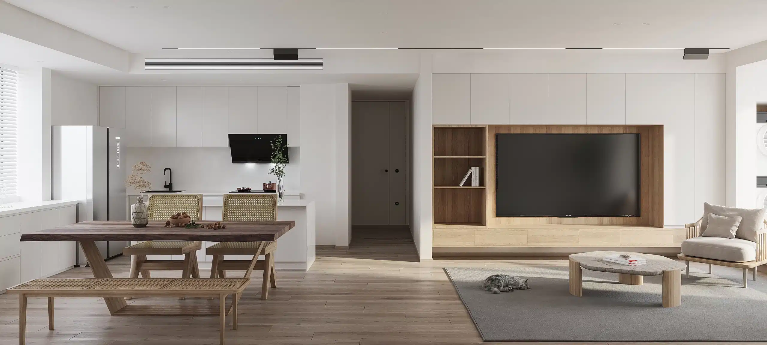 明亮溫馨的北歐風客廳設計。