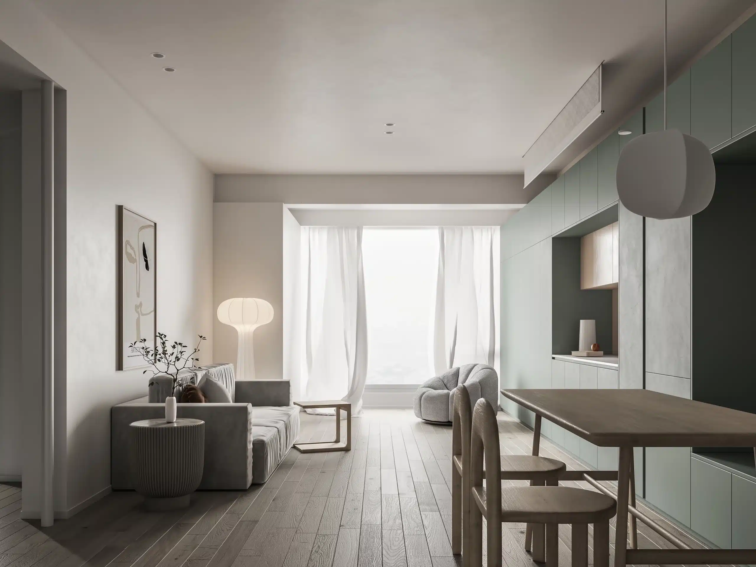 頂天立地系統櫃案例，展示隱藏式門片如何實現視覺清爽的收納。