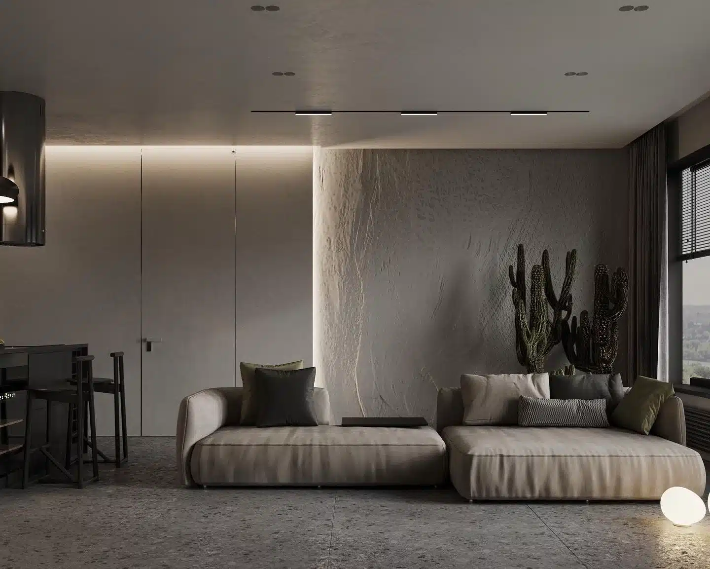 日式極簡 Japandi 風格客廳，融合原木色調與低矮家具的禪意空間。