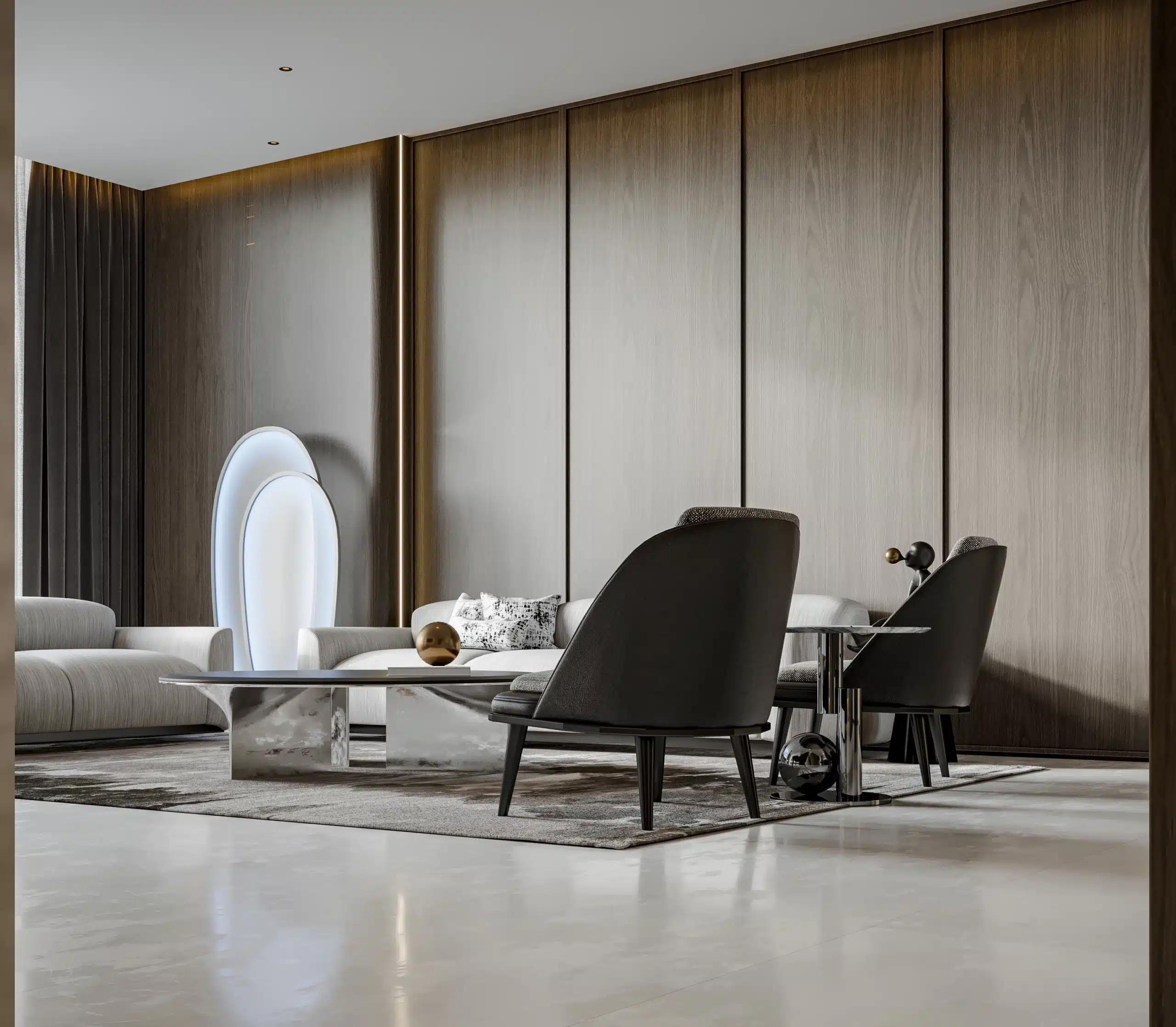 現代簡約風隱藏式收納設計