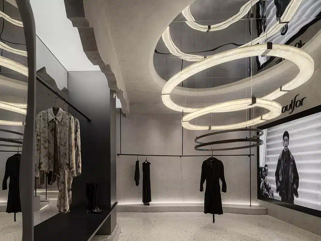 2026年現代質感服飾店裝潢外觀,展現品牌形象與設計美學。