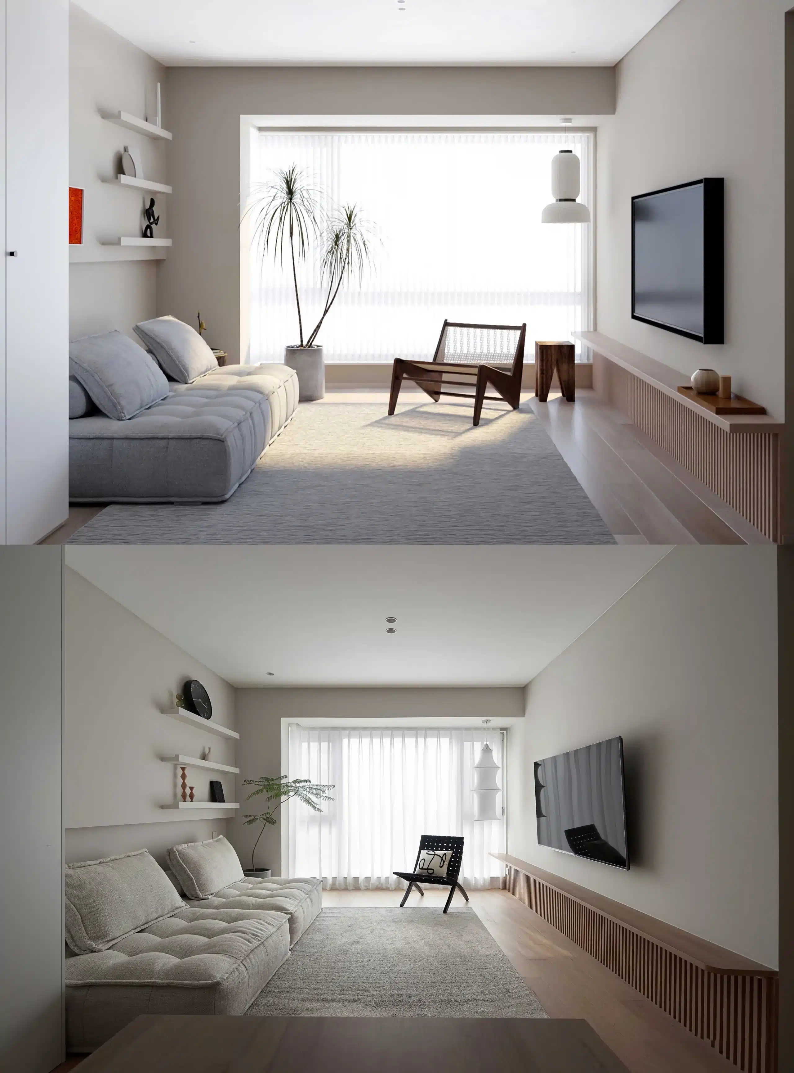 從基底的木地板到最終的綠植裝飾,遵循由硬入軟的 5 個步驟,能協助屋主有條不紊地完成無印風轉型