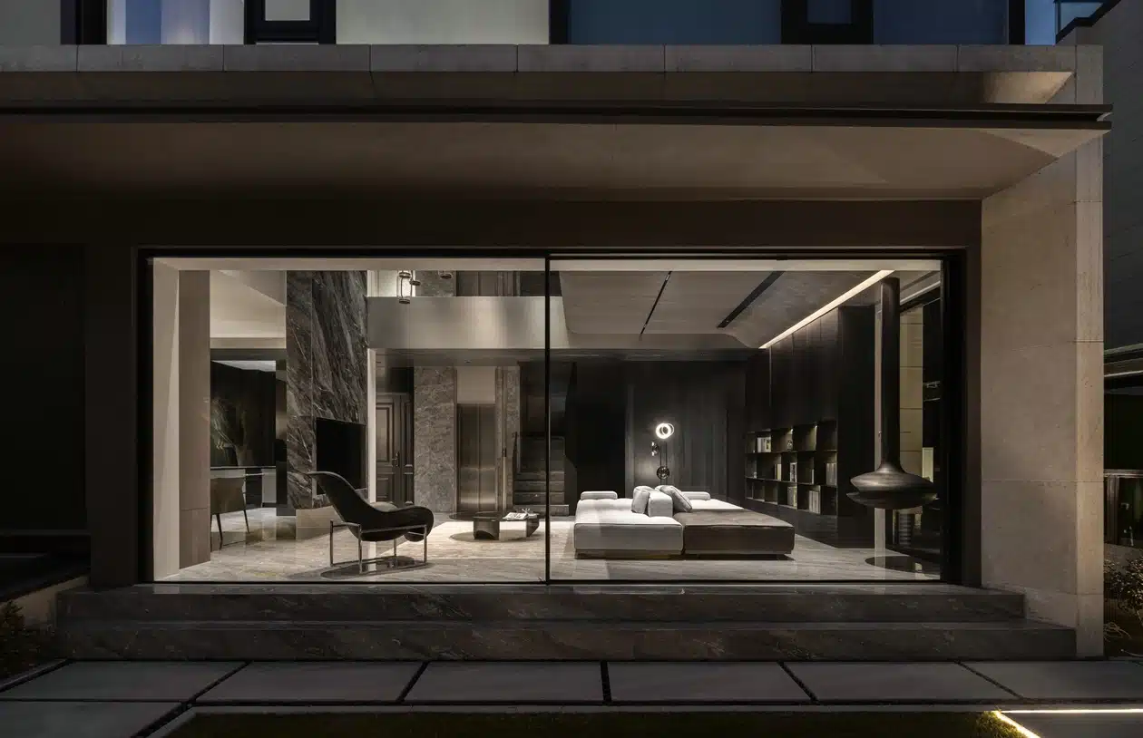 內斂大理石牆,完美融合在室內設計中