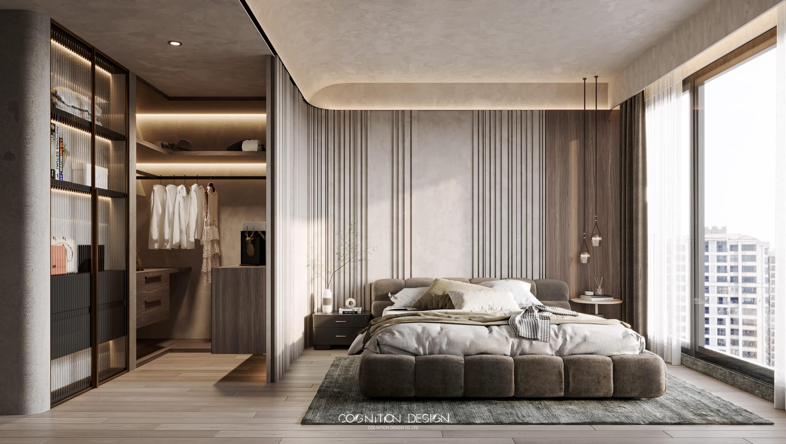 台北文山區豪宅主臥室設計-日式低奢風-認知設計