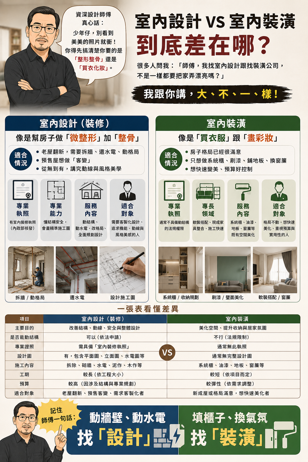 設計公司跟裝潢公司到底差在哪？真的很難懂嗎？
