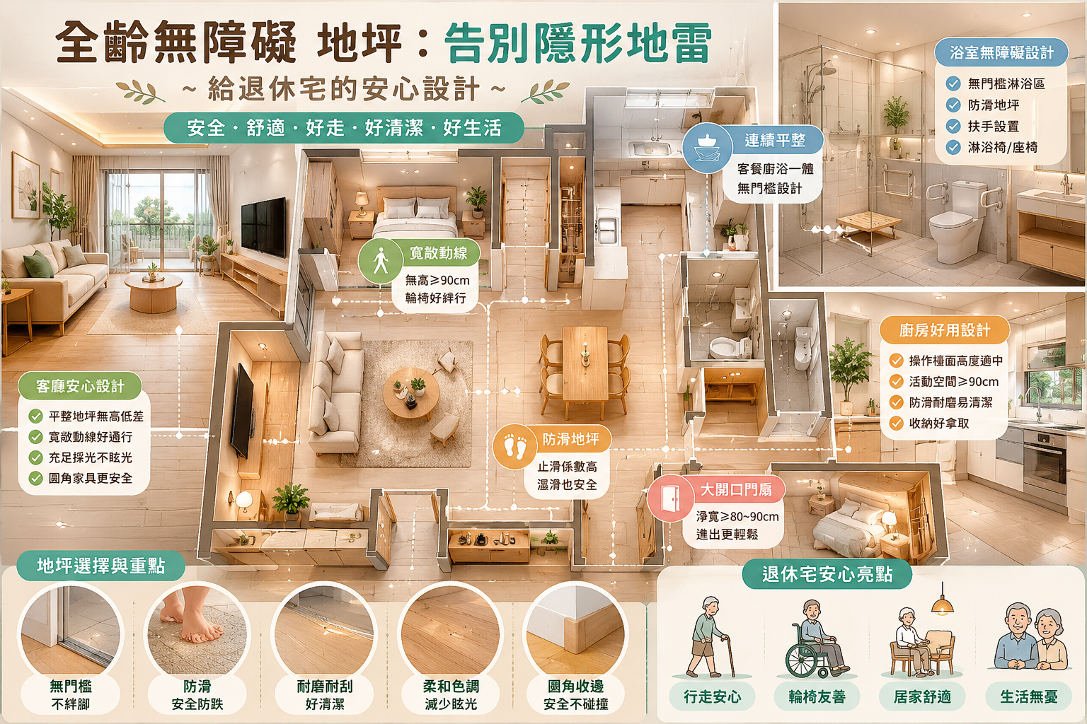 退休宅全方位格局規劃設計：不只是給老人保障而已